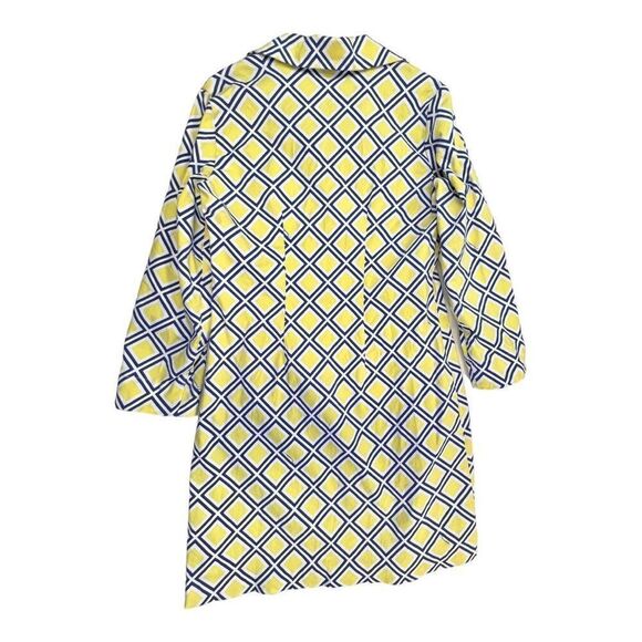 Melly M Women's Geometric Print 3/4 Sleeve V Neck Shift Dress Blue Yellow Size 6 - Picture 3 of 5